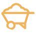 icon representing friendly advice, orange wheelbarrow